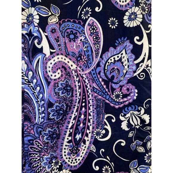 Jones New York Signature Women Navy Purple Paisley Blouse Top Plus Size 2X - Picture 8 of 13
